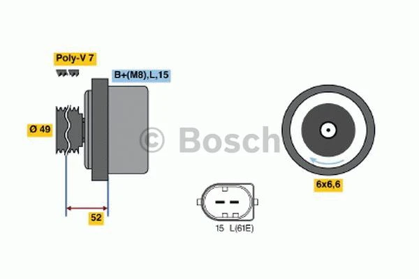 Bosch Alternator 0 986 041 750 5 Bosch Alternator 0 986 041 750 - Image 3