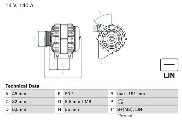 Bosch Alternator 1986A00890 3 Bosch Alternator 1986A00890