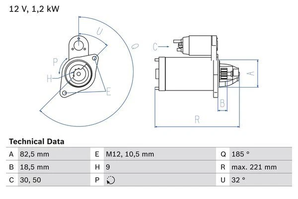 Bosch Starter Motor 1986S00664 3 Bosch Starter Motor 1986S00664