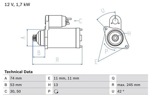 Bosch Starter Motor 1986S00868 3 Bosch Starter Motor 1986S00868